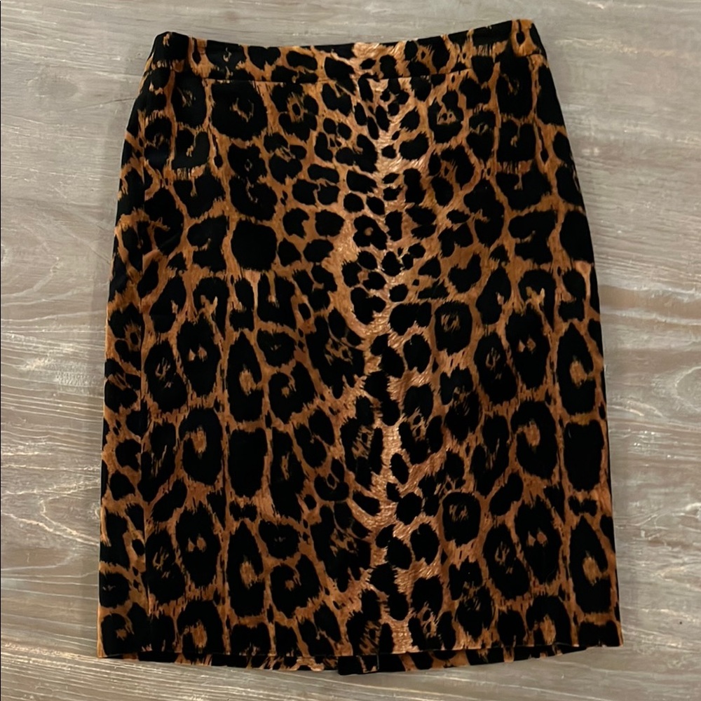 Talbots Leopard Print Pencil Skirt